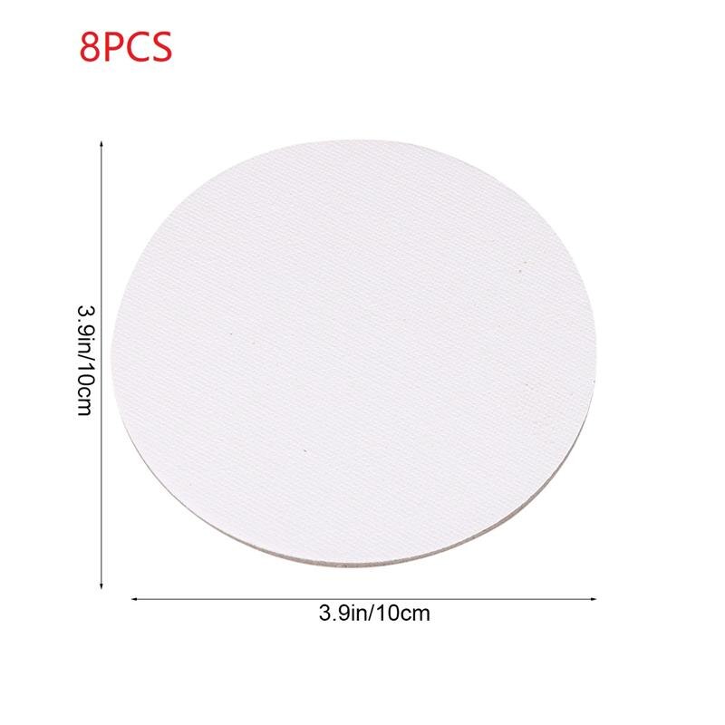 Round Canvas Drawing Board Premium Art Painting Board Artist Round Shape Canvas Board Oil Paint Canvas Sketchpad: 8PCS 10CM