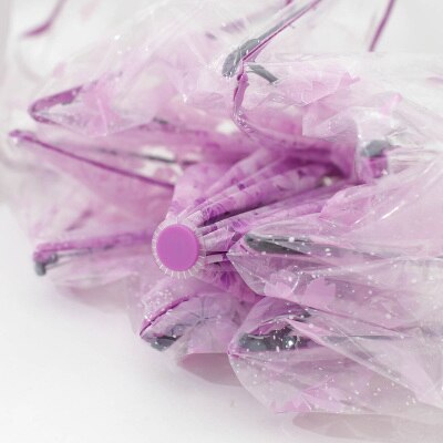 Nowy Arraive przezroczysty trzystopniowe wiśnia przezroczysty parasol kobiet parasole pcv kobiety deszcz japońnarty wiśniowe kwiaty parapluie: Fioletowy