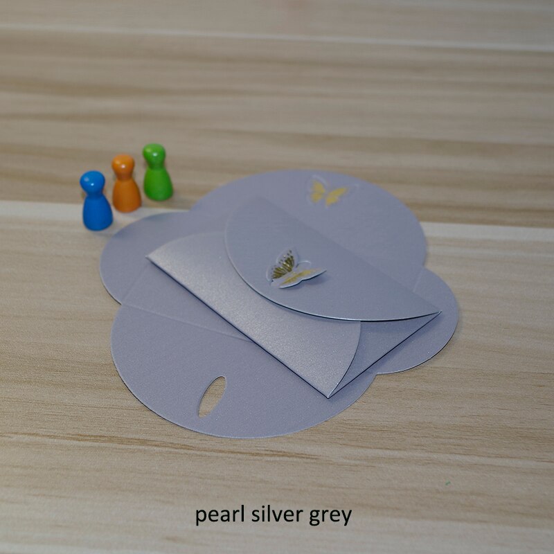 100 pçs/lote 10x6 cm 250gsm embrassed Bonito de ouro Borboleta Clasp Envelopes/Convite da Festa de casamento, coisas Vip cartões, Namecards: pearl silver color