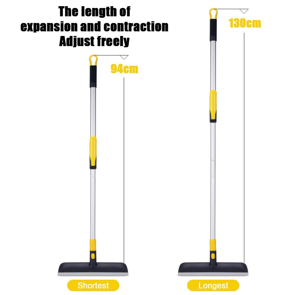 Yocada Scrape and Brush Floor Scrub Brush with Adjustable Long Handle 37&quot; to 51&quot; for Cleaning Bathroom Tile Bathtub Deck