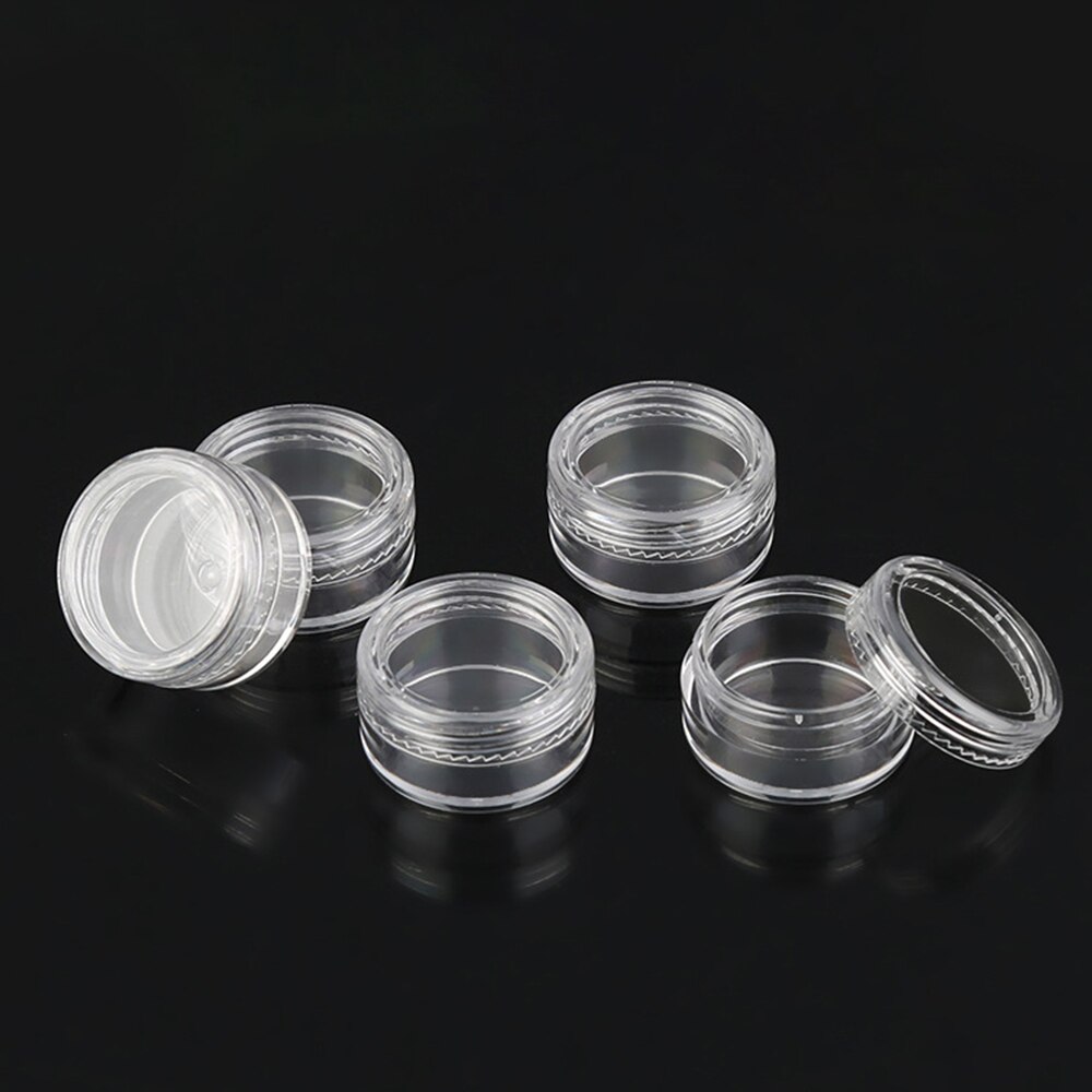 50pc/Lot Sample Clear Cream Jar 5g Mini Cosmetic Bottles Containers Transparent Pot For Nail Arts Small Clear Can Tin For Balm