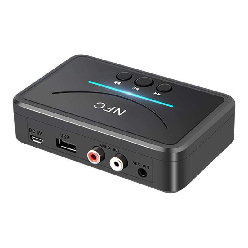 Nfc Draadloze Bluetooth 5.0 Audio Ontvanger 3.5Mm Aux Hifi Stereo Ingebouwde Chip Dual Audio Port Usb Smart afspelen Voor Auto Speaker: Default Title