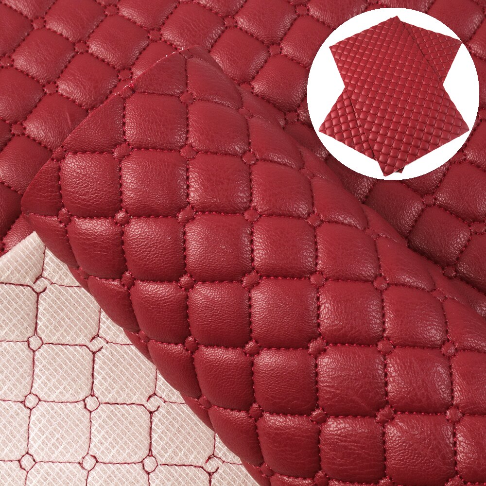 30*140cm Solid Color Cotton Clipping Argyle Patterns Vinyl Fabric Faux Leather Upholstery Material,1Yc10277: 1091393012