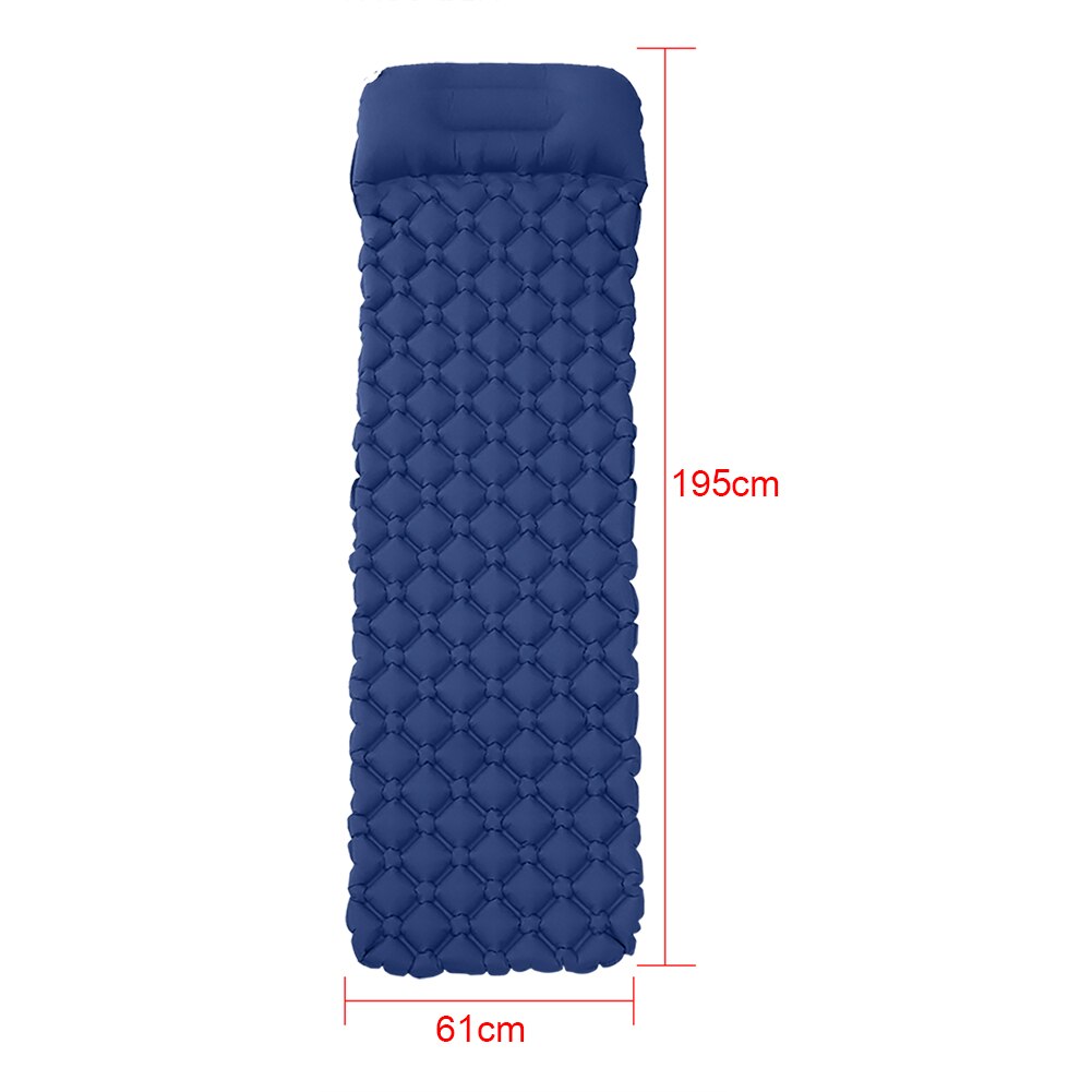 Inflatable Mattress Ultralight Sleeping Pad Camping Hiking Mat Air Mattress Folding Bed Travel Sleeping Mat with Storage Bag: Dark Blue