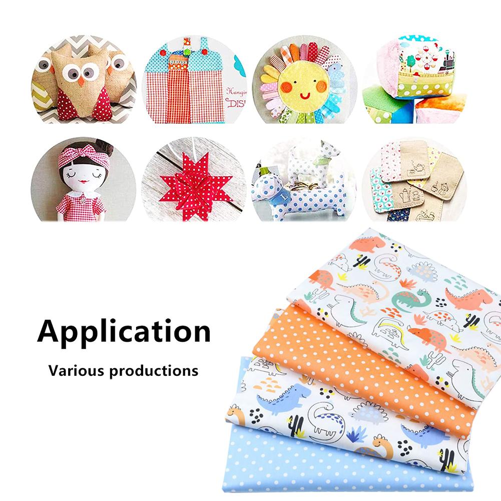 4 Uds tela con lunares estampados dibujos animados tela pequeña dinosaurio mano DIY Patchwork cama tela