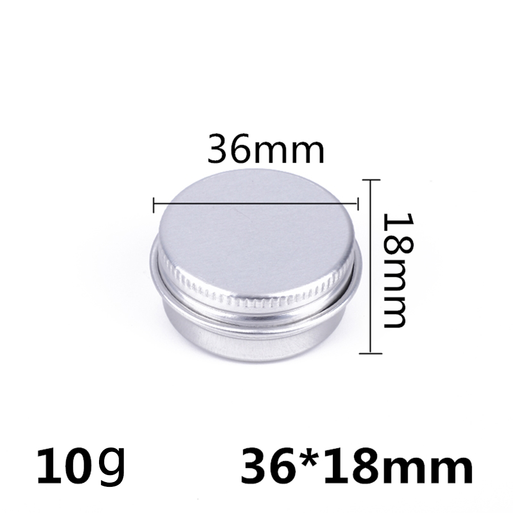 Boîte ronde vide en aluminium Portable, boîtes en métal et étain, bricolage crème argent, boîtier en aluminium, 5/10/15/20/30/50/60/80/100/110/150/200g: ABS / jaune clair