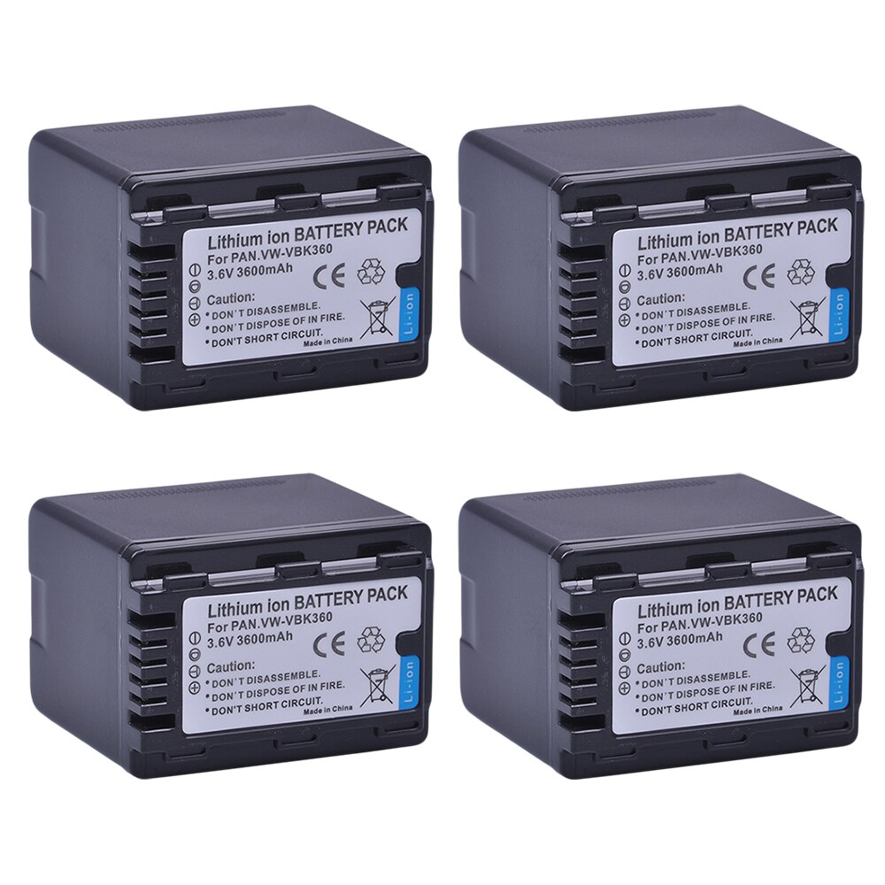 VW-VBK360 VBK360 Battery for Panasonic HC-V10, HC-V100, HC-V100M, HC-V500, HC-V500M, HC-V700, HC-V700M, HDC-HS60, HDC-HS80: 4 battery