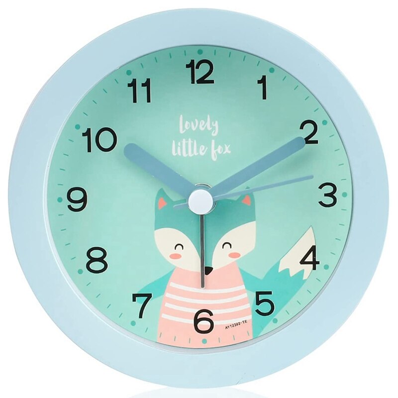 Children's Alarm Clock, No Ticking, Cute Children's Alarm Clock, Night Alarm Clock, Children's Alarm Clock: Blue