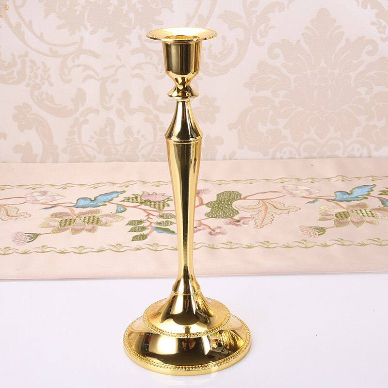 Metal Silver/Gold Plated Candle Holders 7-Arms Stand Zinc Alloy Pillar For Wedding Portavelas Candelabra: WHITE