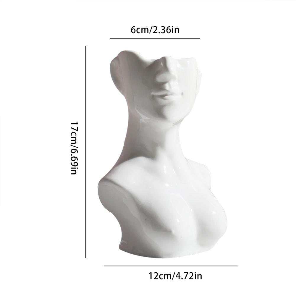 Ceramic Human Face Flower Vase Art Creatrive Sculpture Human Head Abstract Plant Flower Pot Home Decor Arrangement: C