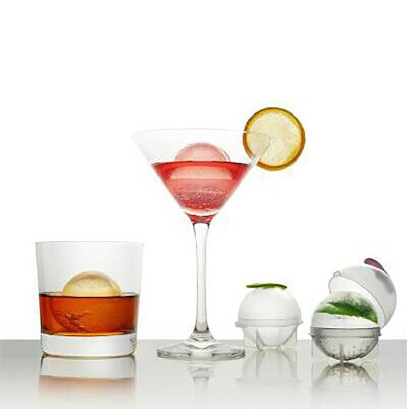 Round Ice Cube Ball Maker Mold Clear Plastic Cooling Whisky Ice Ball Mould Clear Plastic 4pcs Sphere Ice Cube Makers #BL1