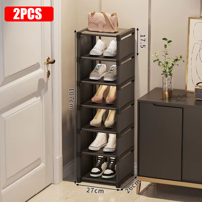 Mehrere Schichten, Schuh-Organizer, Verwendung ein der Tür, Schuhregal-Organizer, Vliesstoff-Gestell, stapelbares Regal, verstellbar, platzsparend