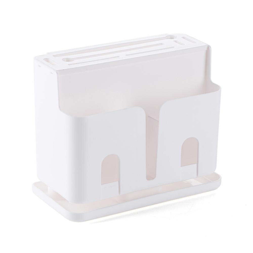 Soporte de bloque de cuchillos, palillos, tenedores, contenedor, caja de almacenamiento, organizador de cocina, estante de almacenamiento: Blanco