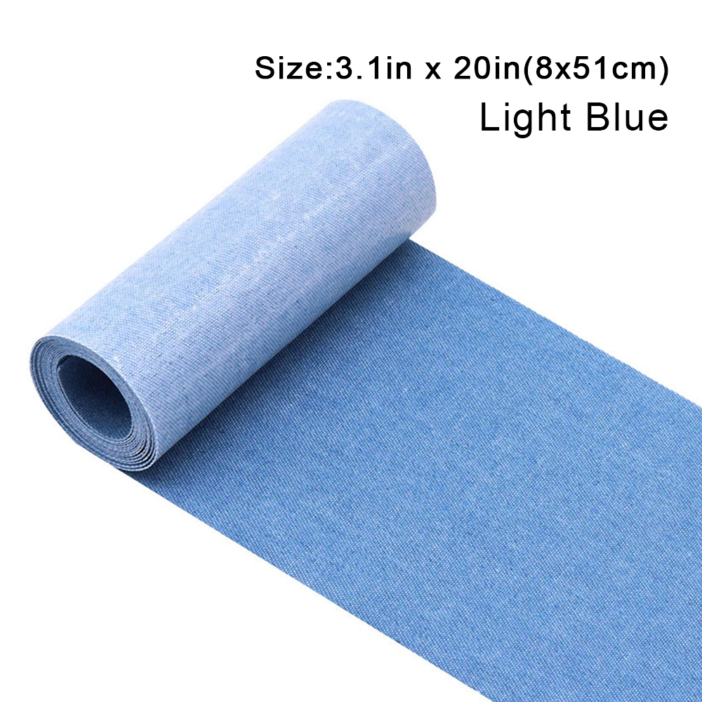 Parches vaqueros de 8cm x 51cm para planchar, parche rectangular negro y azul para decoración de reparación de agujeros para chaqueta de ropa vaquera interior y exterior: Níquel negro