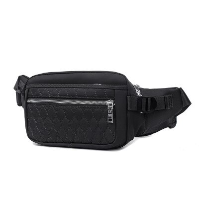 Sac banane à carreaux à la taille pour femmes, sacoche ceinture, sacoche ceinture, en Nylon, pour porte-monnaie Mobile,: Black