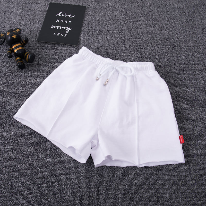 Enfant en bas âge enfants garçons Shorts bébé fille vêtements coton couleur unie pantalon pour adolescent école garçons été Shorts: WHITE / 6