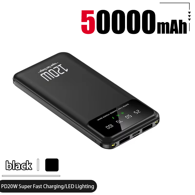100000- mah-powerbank mit 120w schnellladefunktionen, hoher kapazität, externer akku für mobiltelefone, praktisch-zubehör: Silber