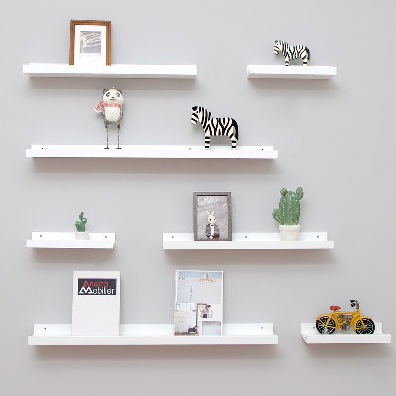 Estante de madera de estilo nórdico para pared estantes flotantes, bandejas, estantes colgantes de pared de TV, estantería de madera moderna para decoración del hogar