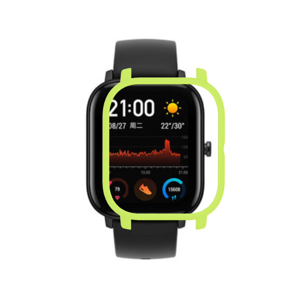 Cubierta colorida de la caja del marco para Xiaomi Amazfit GTS Smart Watch protector de la cáscara para Xiaomi accesorios del reloj Huami Amazfit gts: Fluorescent green