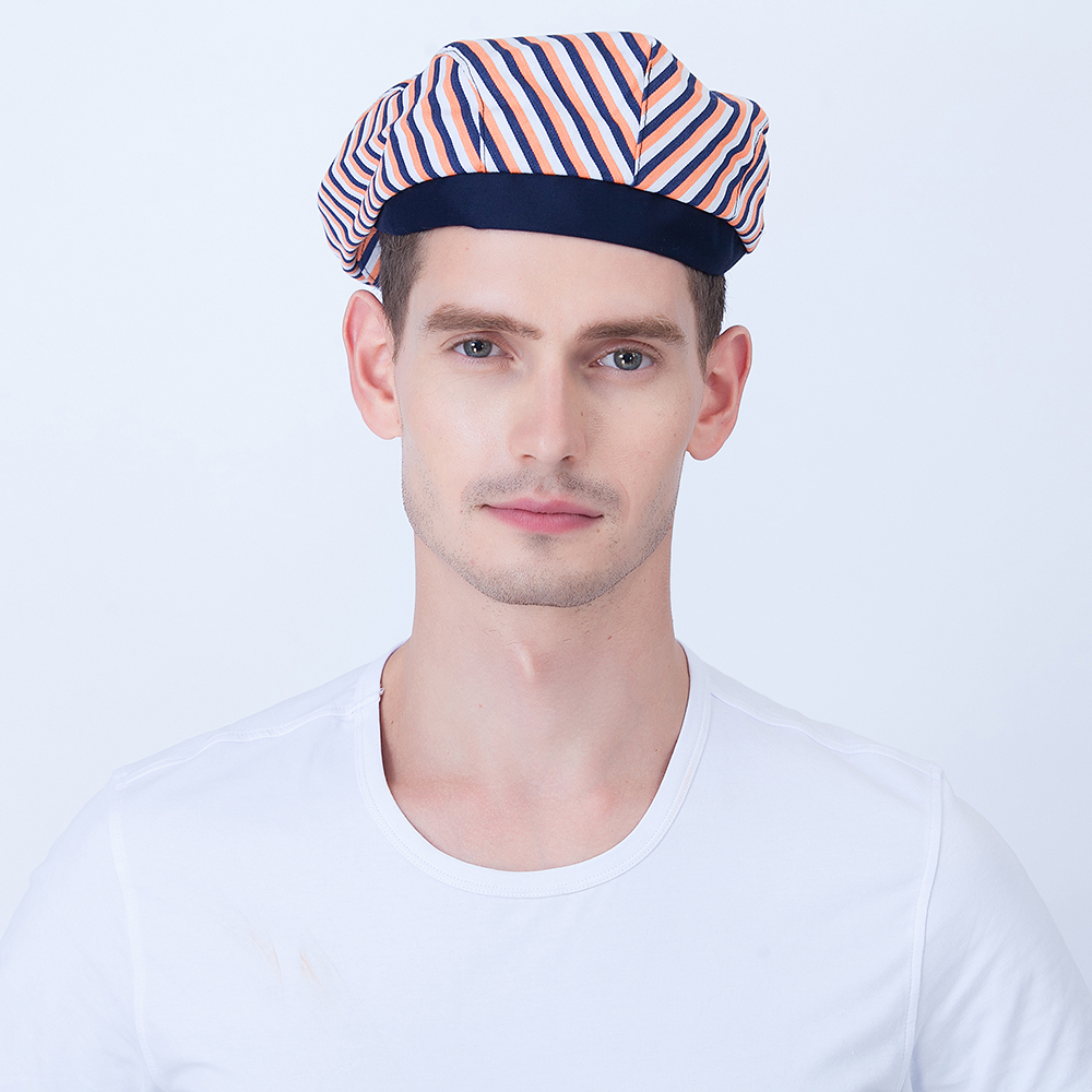 Chapeau de chef à rayures 5 pour adultes, pour restaurant, hôtel, boulangerie, cantine, chef, cuisine, vêtements de travail: 5