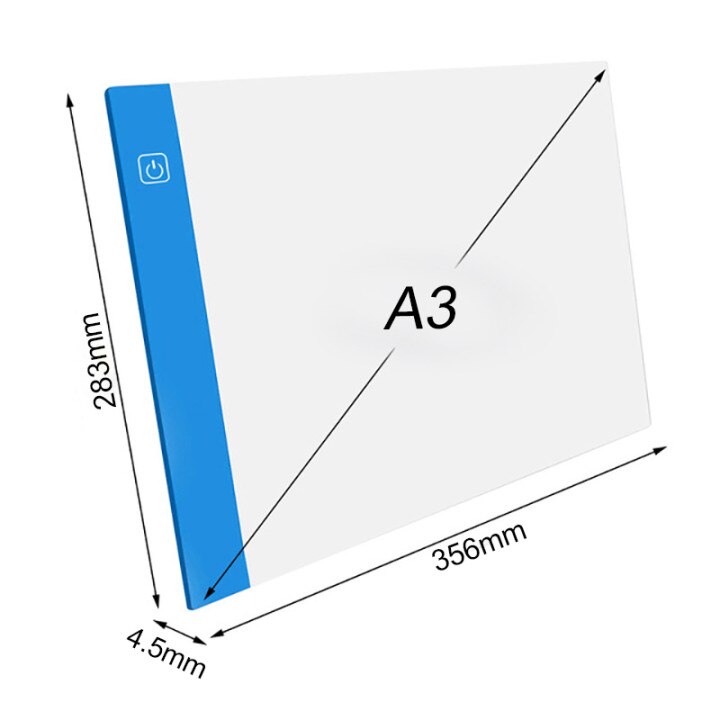 A3/A4/A5 LED Drawing Boards Tracing Board Copy Pads LED Drawing Tablet Plate Art Writing Table Three Dimming Artcraft Light Box: A3 Blue