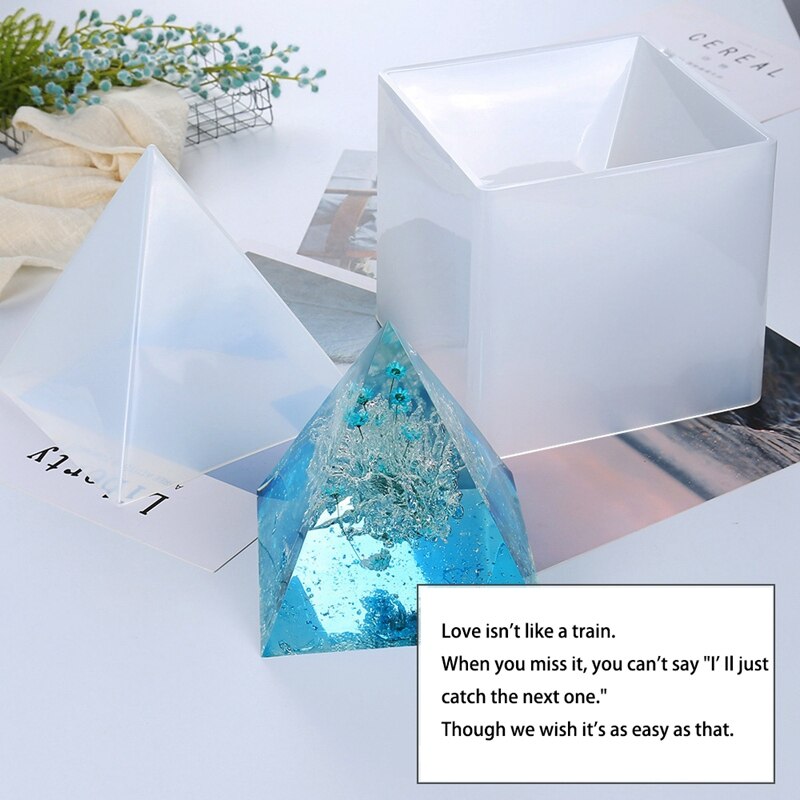 Super piramida forma silikonowa robić żywicy epoksydowej formy biżuteria rękodzielnicza kryształowa forma z rama z tworzywa 15cm/6 Cal: Default Title