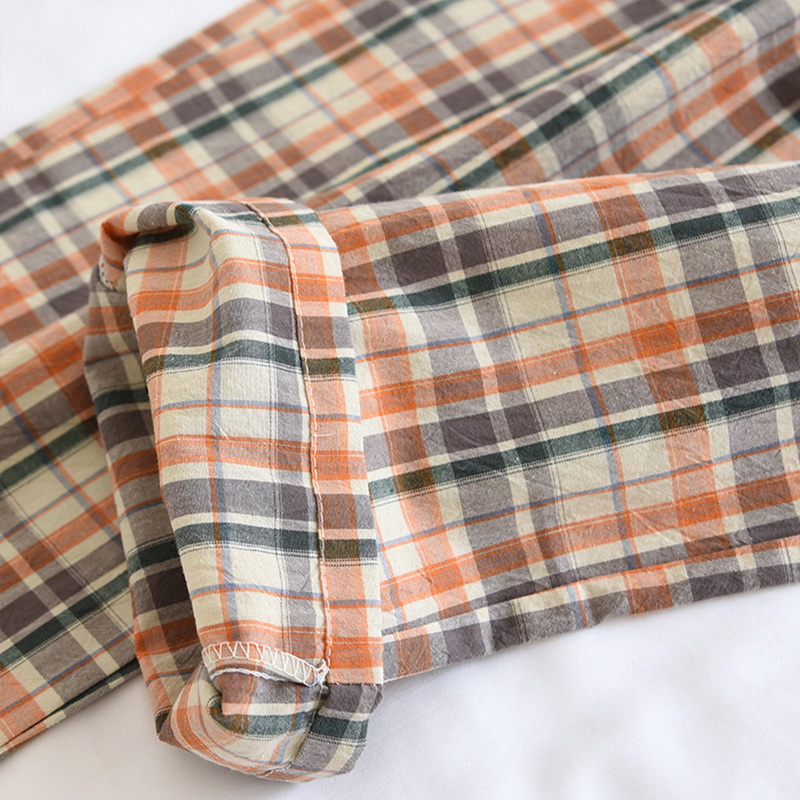 Plaid Home Pants for Men Loose Pajama Cotton Man Sleep Bottoms Clothes Pajamas Men's Trousers Sleepwear Lounge Underwear