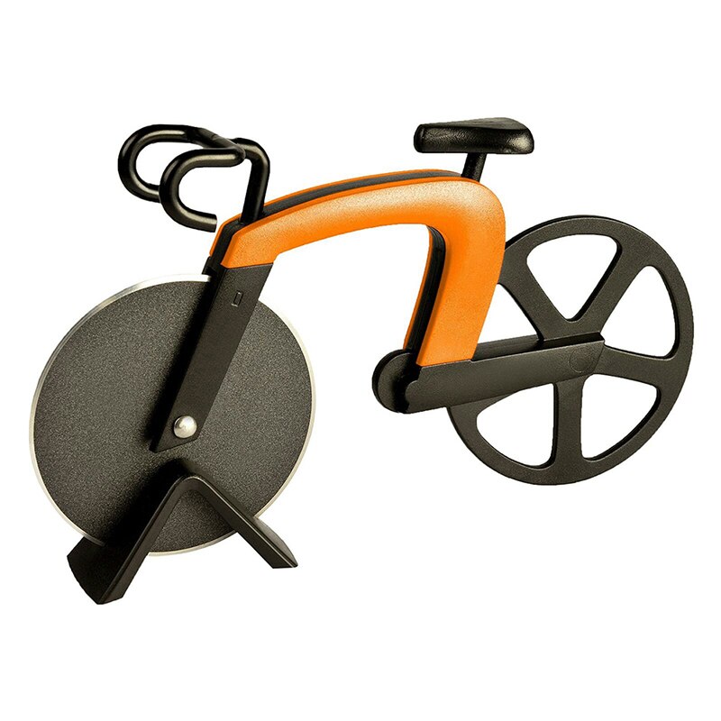 Non-stick Bicycle Pizza Cutter Wheel Stainless Steel Plastic Bicycle Roller Pizza Cutter Slicer Dual Cutting Wheels Kitchen Tool: type A