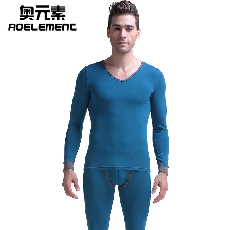 Heren thermisch ondergoed set foundation dunne sectie strak katoen lage kraag grote v-kraag overhemd lange onderbroek heren thermisch heren onderbroek