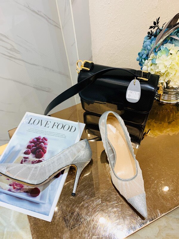 Nyheter brud hvite sko blomst årer vakre nedre 8cm midterste hæler spissede tå brudekjole pumps kvinner sko air mesh: Klar / 40