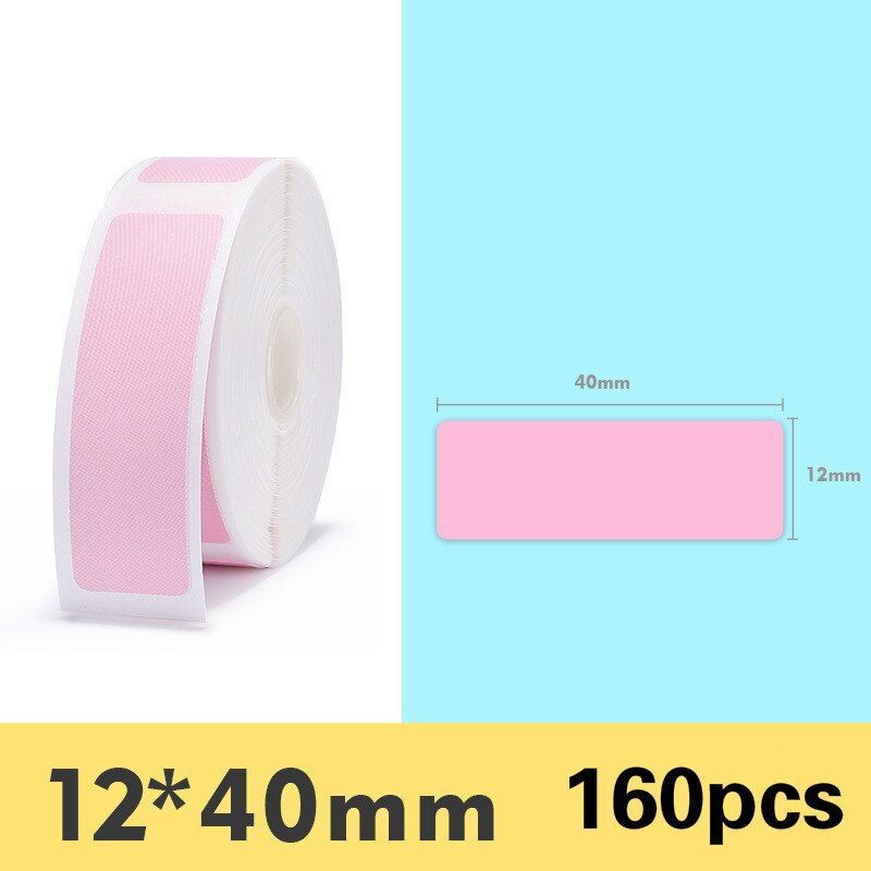 Niimbot D11/D61 Label Printer Printer Paper Roll Label Sticker Waterproof Anti-Oil Tear-Resistant Price Label Scratch-Resistant: 10 pink