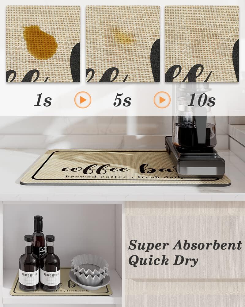Grand tapis de cuisine Super absorbant, tapis de vidange de plat à café, tapis de séchage, tapis de vidange de salle de bains à séchage rapide, napperon de robinet de cuisine