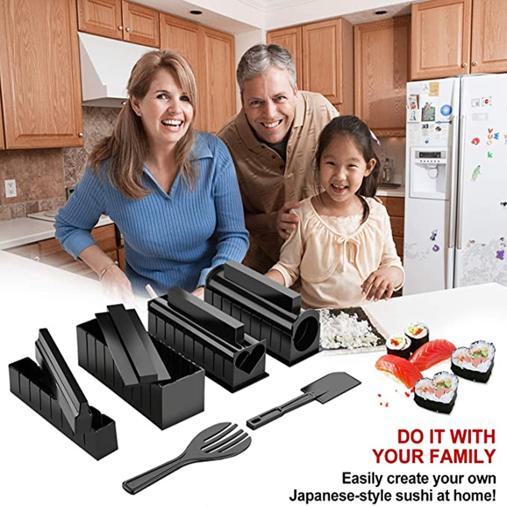 Kit de moldes para fazer sushi, faça você mesmo, molde de 4 formatos para enrolar sushi, cozinha japonesa, utensílios para cozinhar sushi em casa, restaurante