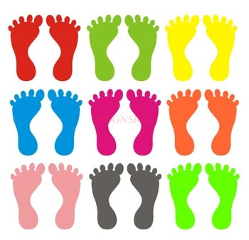 Fábrica de guardería, taller escolar, pegatinas para escaleras, piso autoadhesivo, pegatinas de huellas resistentes al desgaste, impermeables,