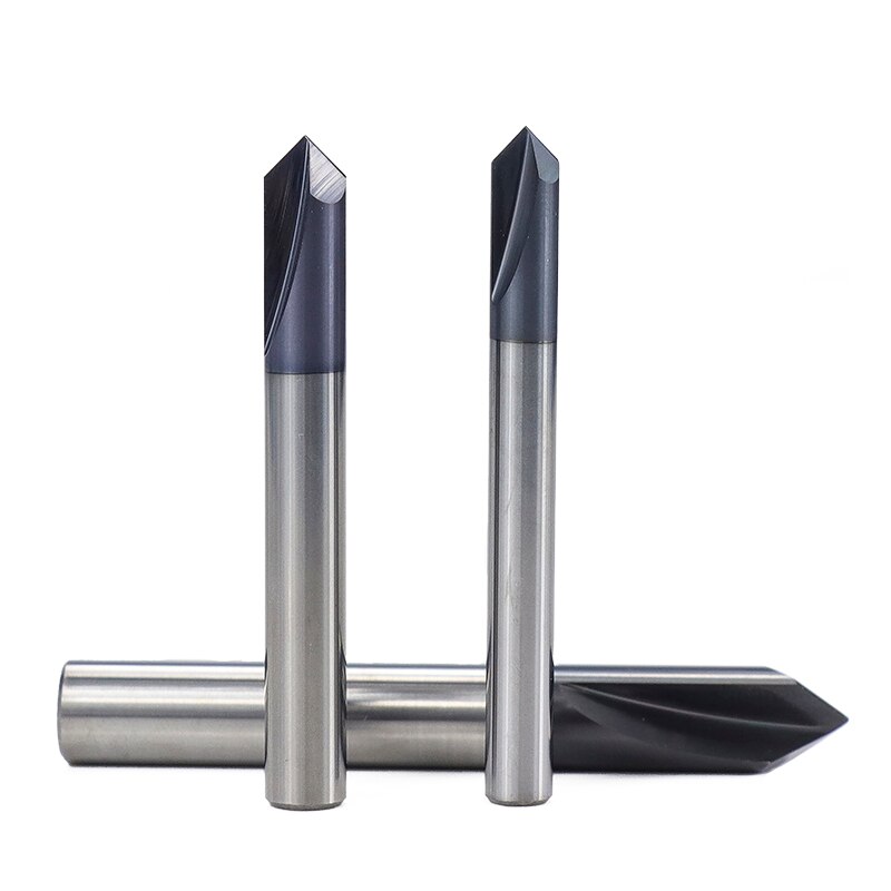 Chamfer End Mill 1pc 90 Degrees 2-12mm Chamfer Milling Cutter 2 Flutes Straight Chamfer Router Bit Carbide End Mill