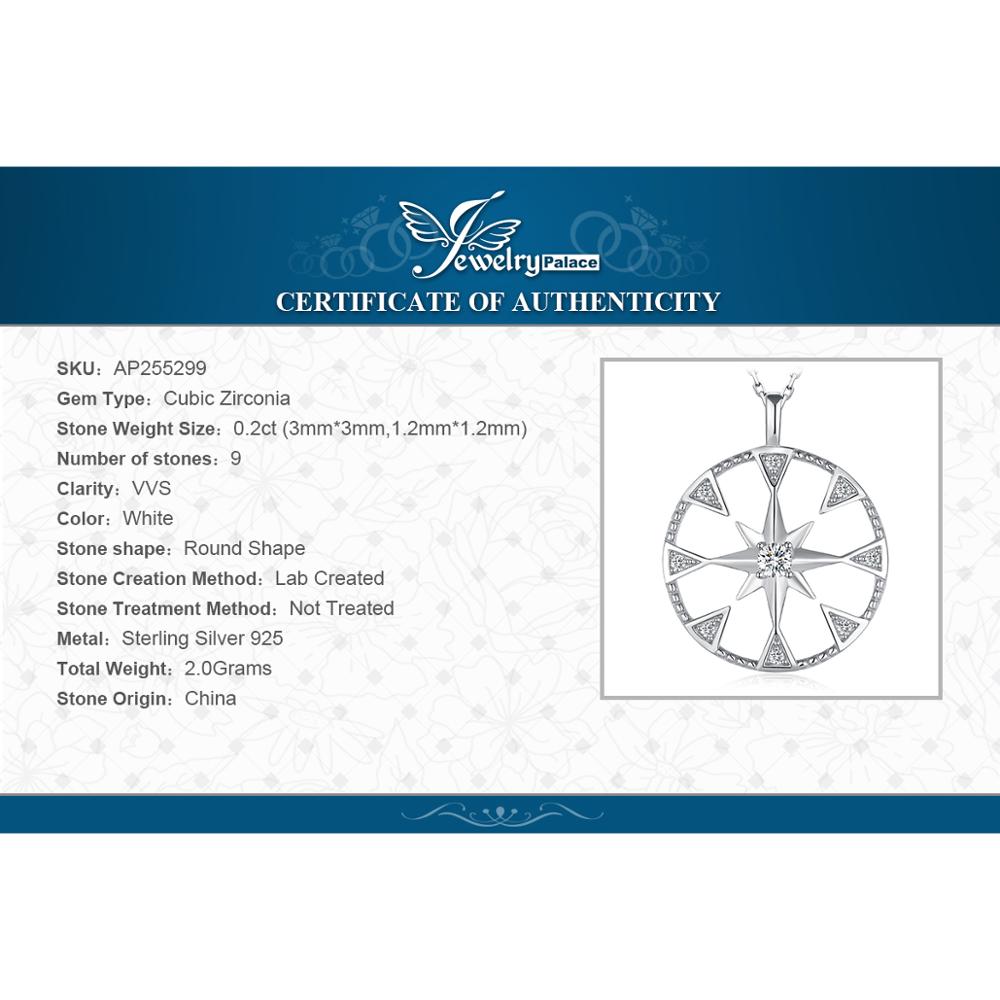 JewelryPalace Milgrain taglio Moneta Nord stella Pendente Della Collana Senza Catena 925 Ciondolo in Argento sterlina Gioelleria Raffinata E Alla Moda Che Fanno