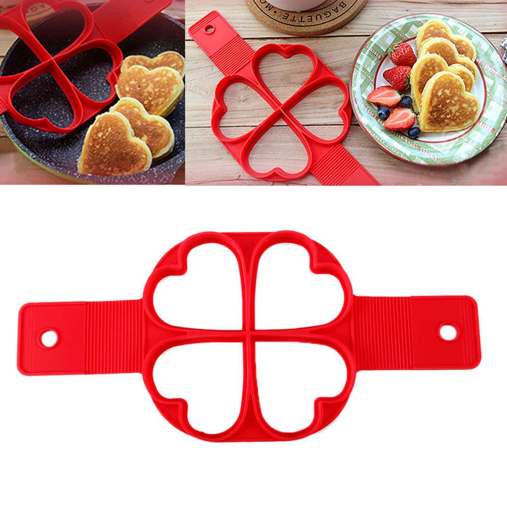 Stampo per pancake per uova stampo per uova in silicone stampi per frittate per uova fritte per cucina: Four-hole love