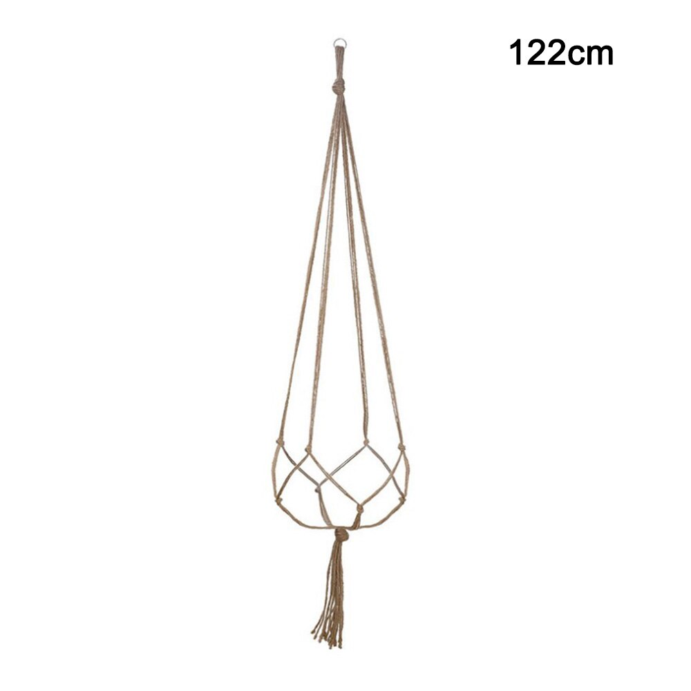 Hanging Baskets Macrame Plant Hanger Flower Pot Holder Hanger Wall Decoration Countyard Garden Jute Rope Braided Craft: 122cm