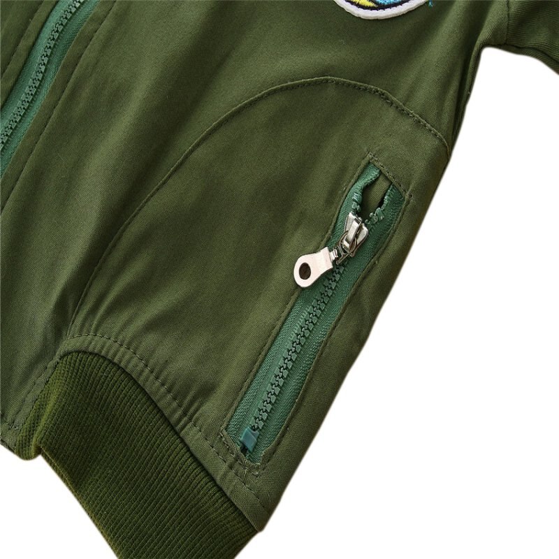 jungen Mädchen Patch Bomber Jacken Leichte Laufschuhe Mäntel Flug Anzug Casual Druck Jacke Bestickt Patches Jacke Mäntel