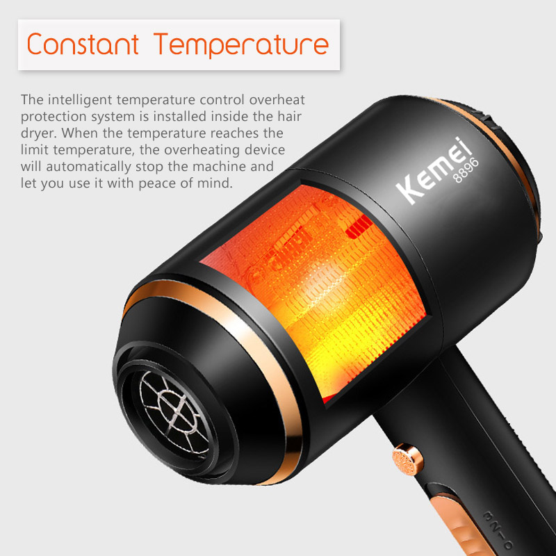 Kemey KM-8896 4000W Föhn Wind Power Krachtige Elektrische Föhn /Cold Air Haardroger Kapper Salon Gereedschappen 220V