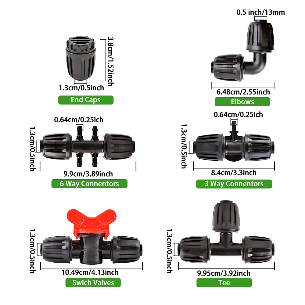 5 sztuk 16mm 1/2 ''złącze rurowe PE rozdzielacz trójnik złączka gwintowana blokada do węża 4/7mm podlewanie ogrodu nawadnianie kroplowe