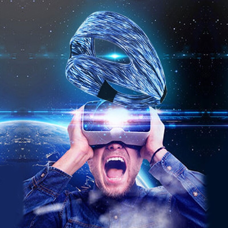 Vr-augenmaske mit schweißabweisendem, elastischem band, verstellbarer größe und kopfpolsterung für oculus quest 2/ und rift  e8be