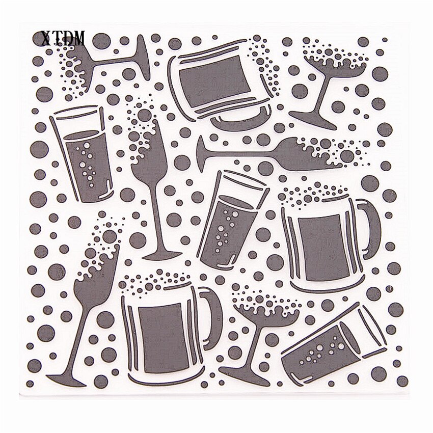 HEIßER kunststoff wein glas vorlage handwerk karte, sterben papier karte Album hochzeit dekoration scrapbooking Präge ordner