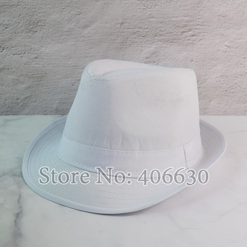 Black Fedora Hats For Men Chapeu Masculino Panama White Trilby Jazz Caps Gangster Hats MEDB003: white
