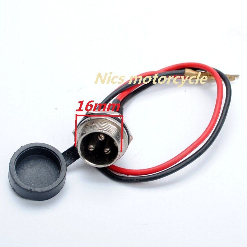 2P PRONG ROUND MALE RECEIVING BATTERY CHARGER PLUG POCKET BIKE ATV QUAD