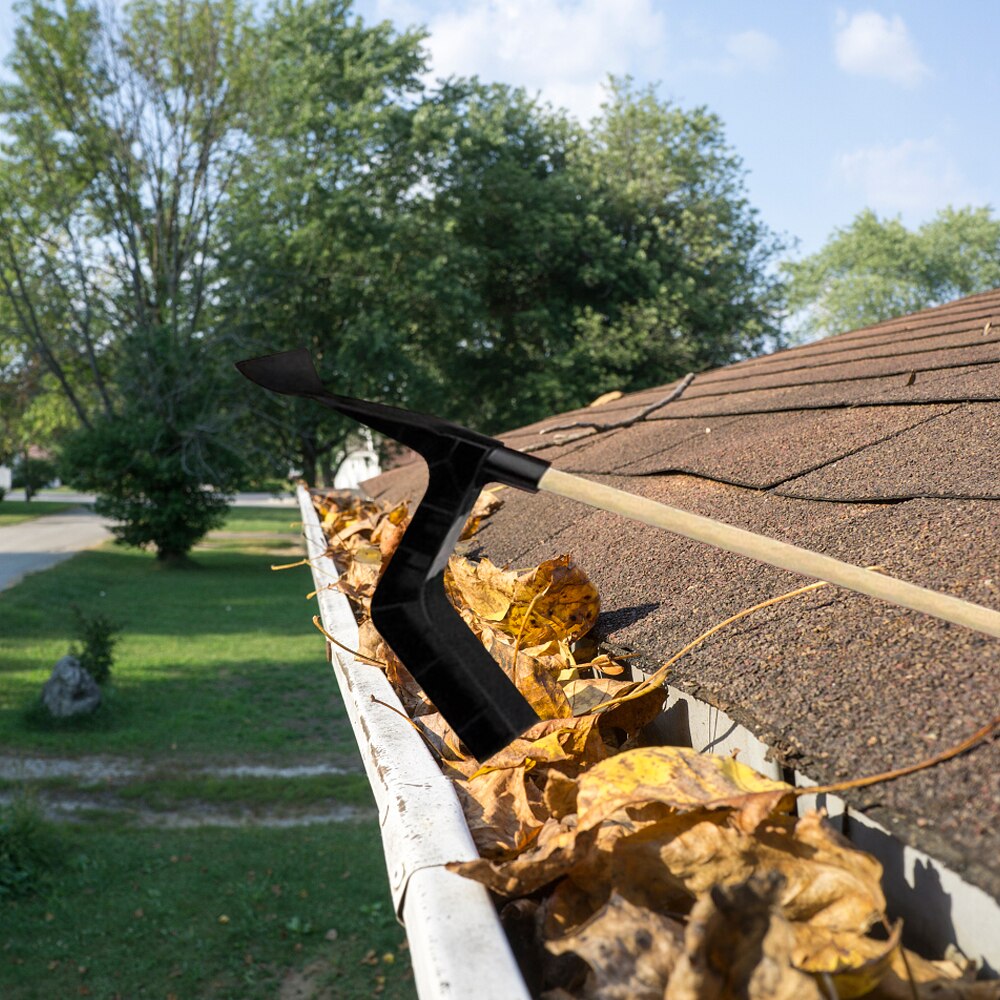 Plastic Gutter Leaf Cleaner Roof Hook Farm Garden Sewer Ditch Rubbish Cleaning Spoon Garden Hand Tools Gutter Cleaning Tool