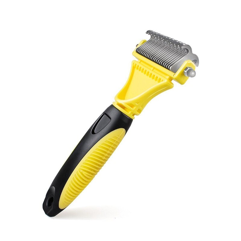 Double Sided Pet Dematting Comb | Stainless Steel Grooming Brush for Small, Medium or Large Breeds | Removes Mats, Tangles and K