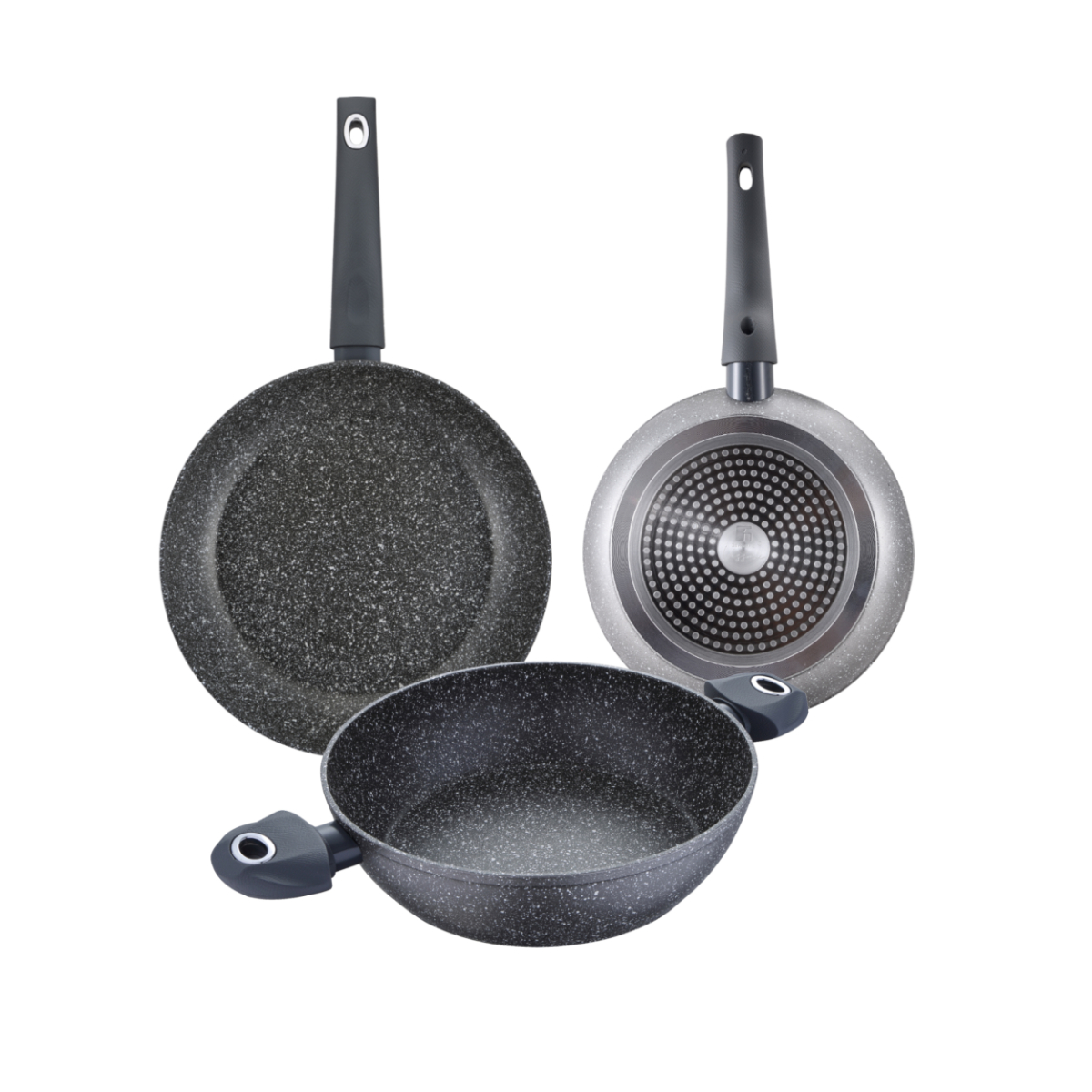 Set of Bergner Orion pans and pans, 4 pieces, forged aluminium, tough, durable, , , non-stick, easy cleaning, Pan, sarten, pans