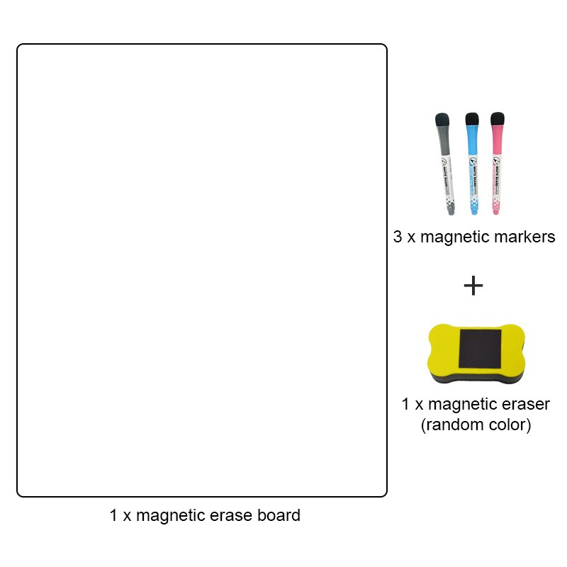 Nordique magnétique effaçable à sec calendrier hebdomadaire résistant réfrigérateur tableau blanc planificateur feuille cuisine réfrigérateur tableau blanc rappel: 06 Blank Set