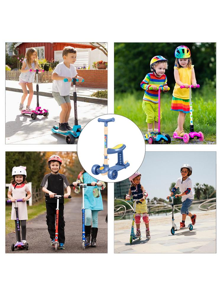 Children's Kick Scooter Folding Skateboard Kids Adjustable Height Flashing Light 3 Wheels Foot Scooters Boy Girl Scooter